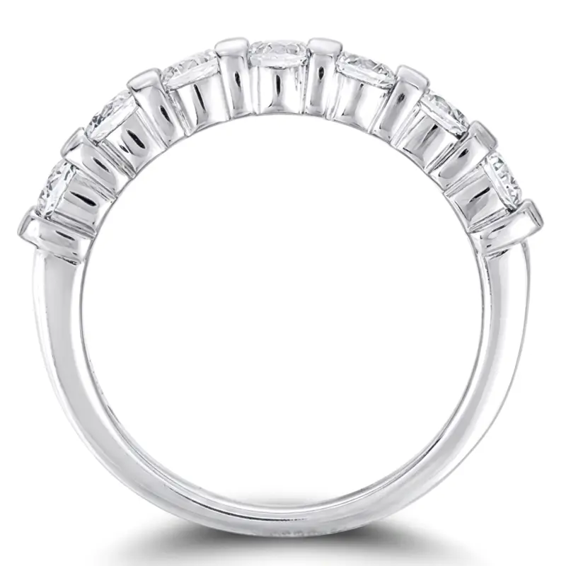 14K white gold 7 Stone Classic Low Set Princess Cut Diamond Anniversary Ring (0.35 ct. t.w) - alternate view 4