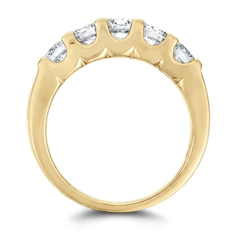 14K white gold 5 Stone U Prong Diamond Band ( 0.25 ct. tw.) - alternate view 3