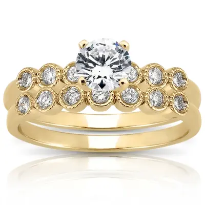 14K white gold Timeless Seven Stone Diamond Wedding Ring (1/8 ct. tw.) - alternate view 4 thumbnail