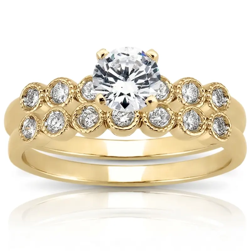 14K white gold Timeless Seven Stone Diamond Wedding Ring (1/8 ct. tw.) - alternate view 4