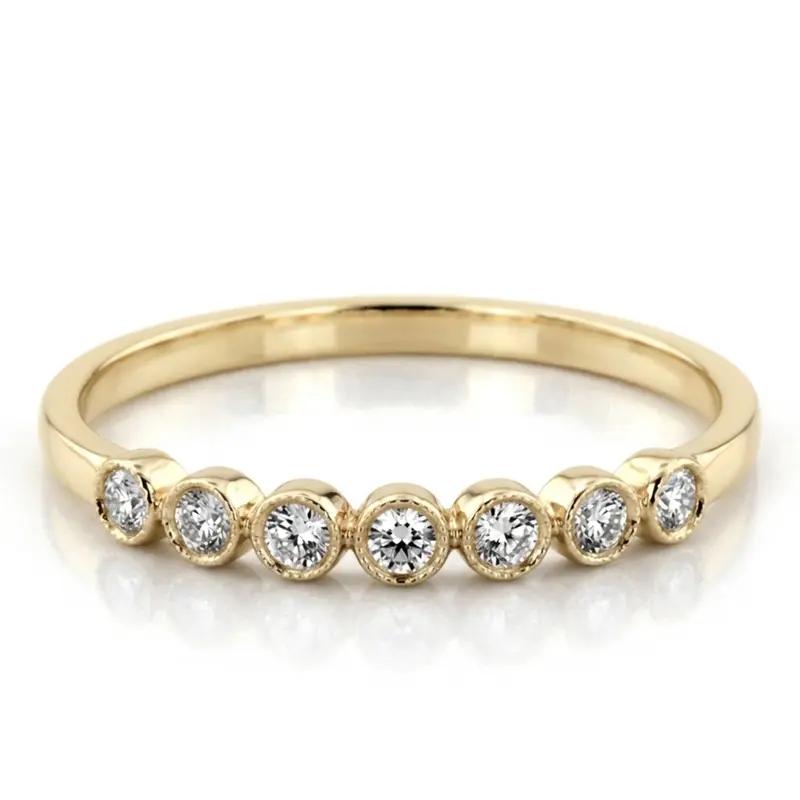 14K white gold Timeless Seven Stone Diamond Wedding Ring (1/8 ct. tw.) - alternate view 2