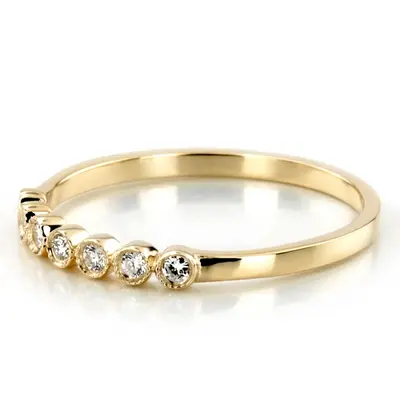 14K white gold Timeless Seven Stone Diamond Wedding Ring (1/8 ct. tw.) - alternate view 6 thumbnail
