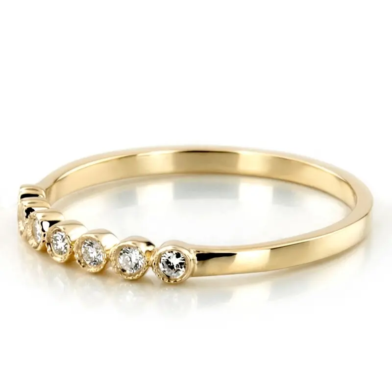 14K white gold Timeless Seven Stone Diamond Wedding Ring (1/8 ct. tw.) - alternate view 6