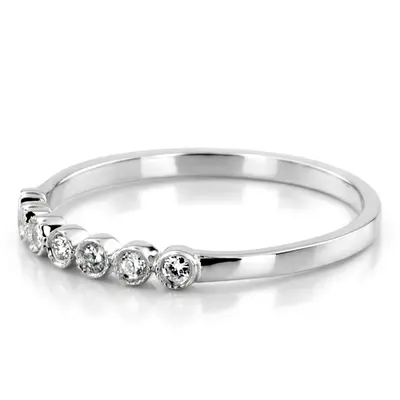 14K white gold Timeless Seven Stone Diamond Wedding Ring (1/8 ct. tw.) - alternate view 5 thumbnail
