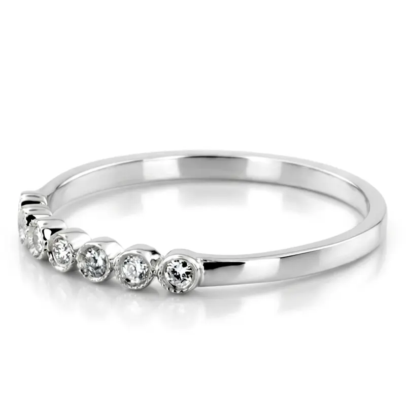 14K white gold Timeless Seven Stone Diamond Wedding Ring (1/8 ct. tw.) - alternate view 5