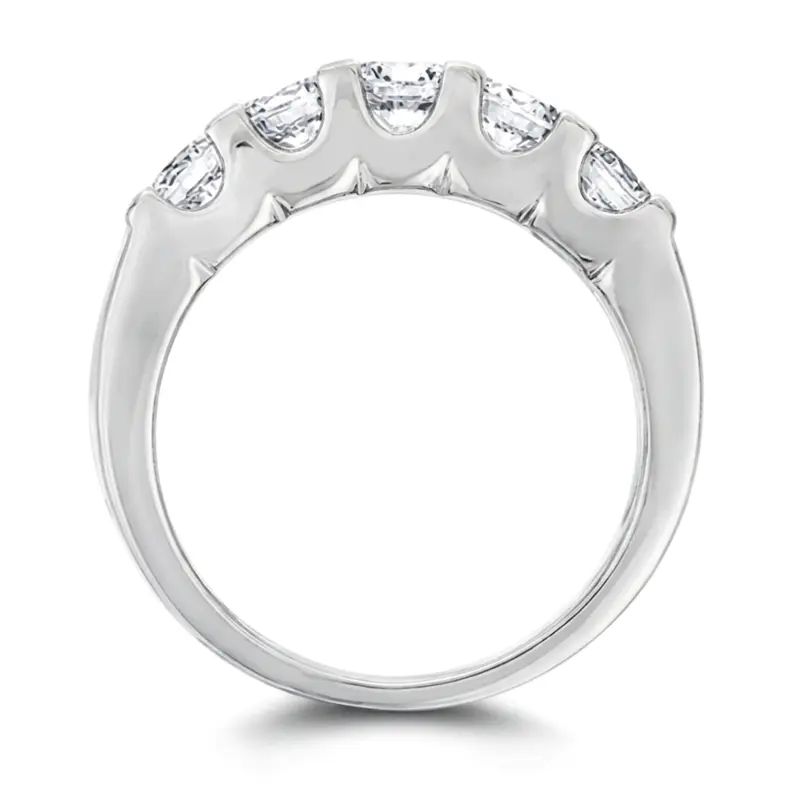 14K white gold 5 Stone U Prong Diamond Band ( 0.25 ct. tw.) - alternate view 4