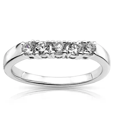 platinum Slightly curved 5 stone matching band (0.35 ct. tw.) - alternate view 3 thumbnail
