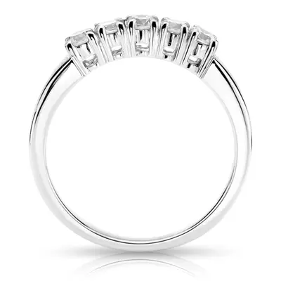 platinum Slightly curved 5 stone matching band (0.35 ct. tw.) - alternate view 4 thumbnail
