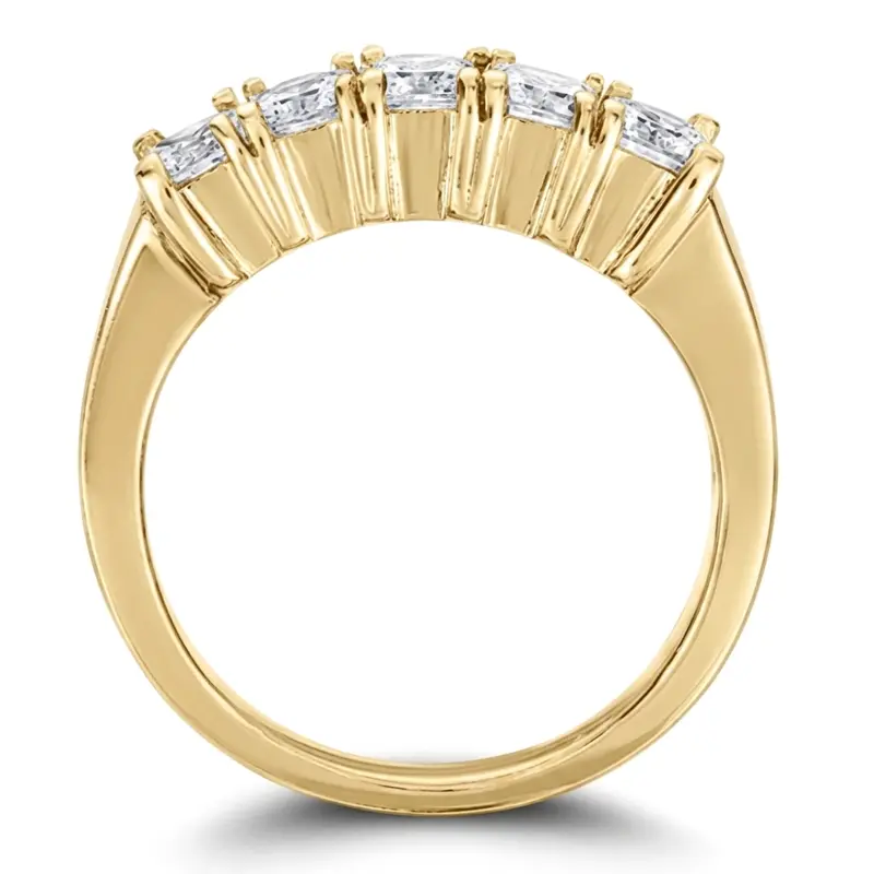 14K white gold Five Stone Princess Cut Diamond Wedding Band (1 ct. tw.) - alternate view 4