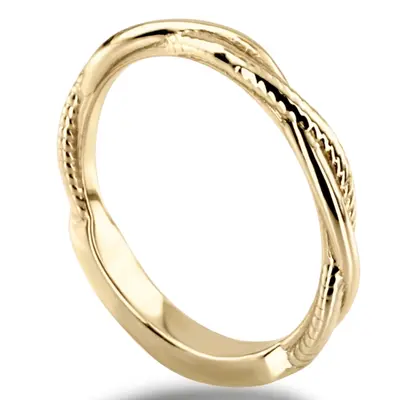 14K white gold Rope and Shiny Wire Twisted Wedding Band - alternate view 6 thumbnail