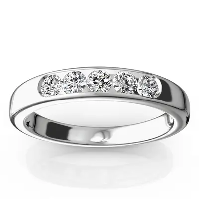 Brilliant Round 5 Stone Channel Set Woman Diamond Ring (1/2 ct. tw.)