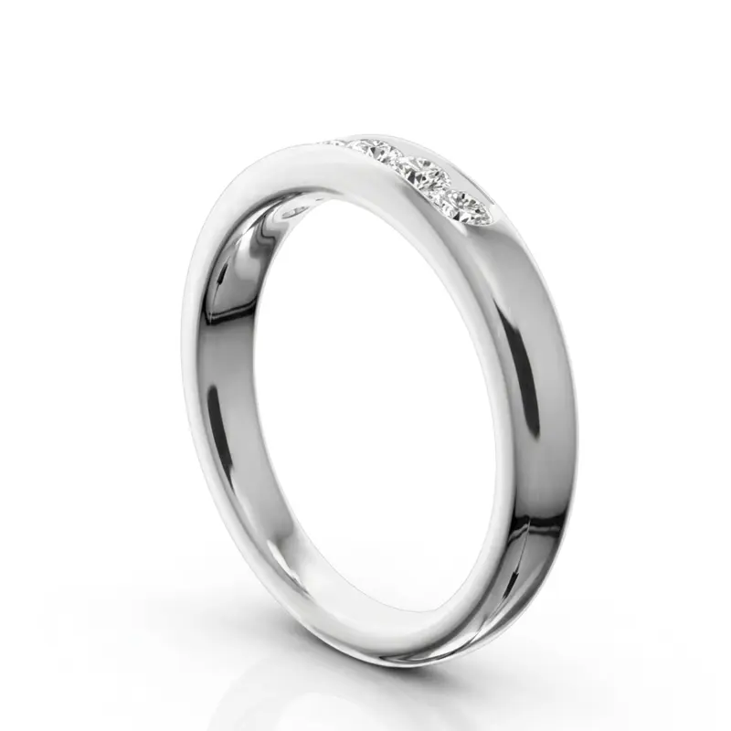 14K white gold Brilliant Round 5 Stone Channel Set Woman Diamond Ring (1/2 ct. tw.) - alternate view 3