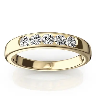 Brilliant Round 5 Stone Channel Set Woman Diamond Ring (1/2 ct. tw.) alternate view