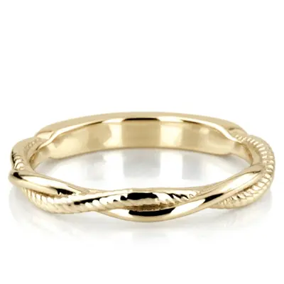 Rope and Shiny Wire Twisted Wedding Band alternate view