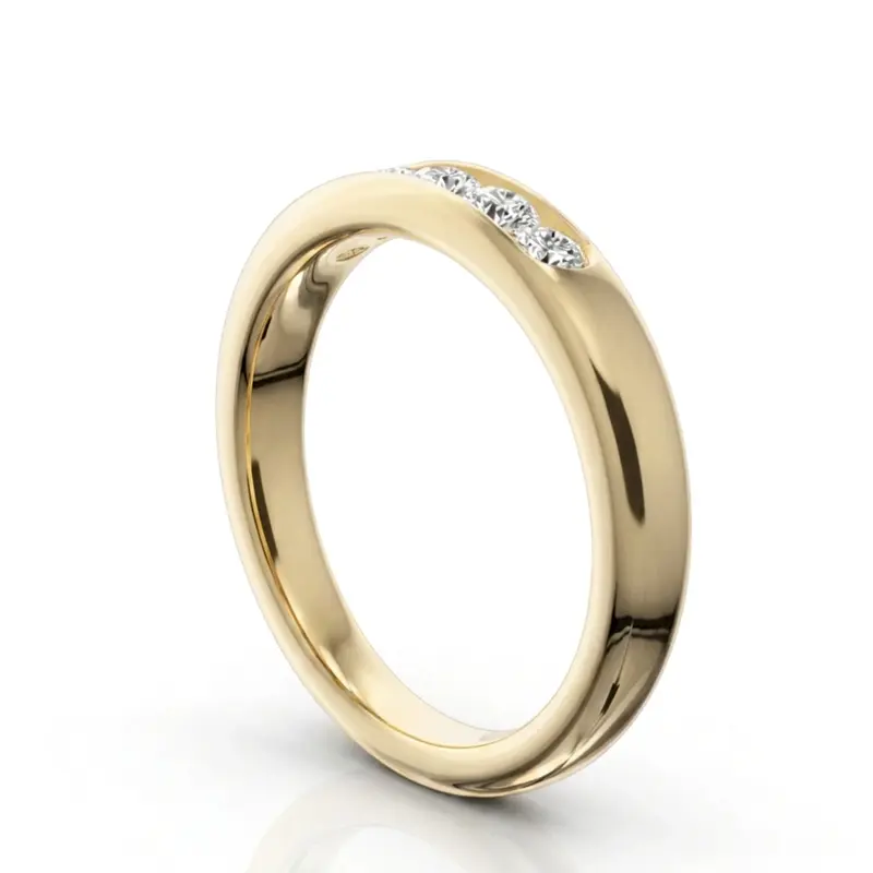 14K white gold Brilliant Round 5 Stone Channel Set Woman Diamond Ring (1/2 ct. tw.) - alternate view 4
