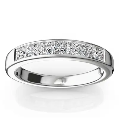 7 Stone Princess Cut Channel Diamond Anniversary Band (3/4 ct. tw.)