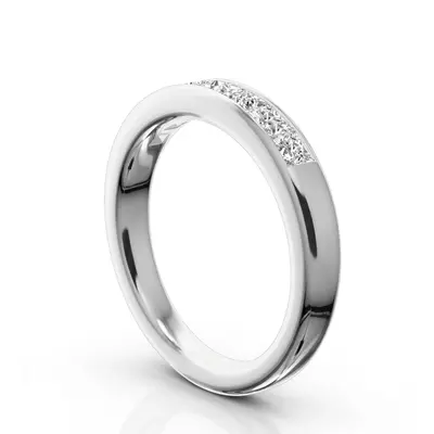 14K white gold 7 Stone Princess Cut Channel Diamond Anniversary Band (3/4 ct. tw.) - alternate view 4 thumbnail