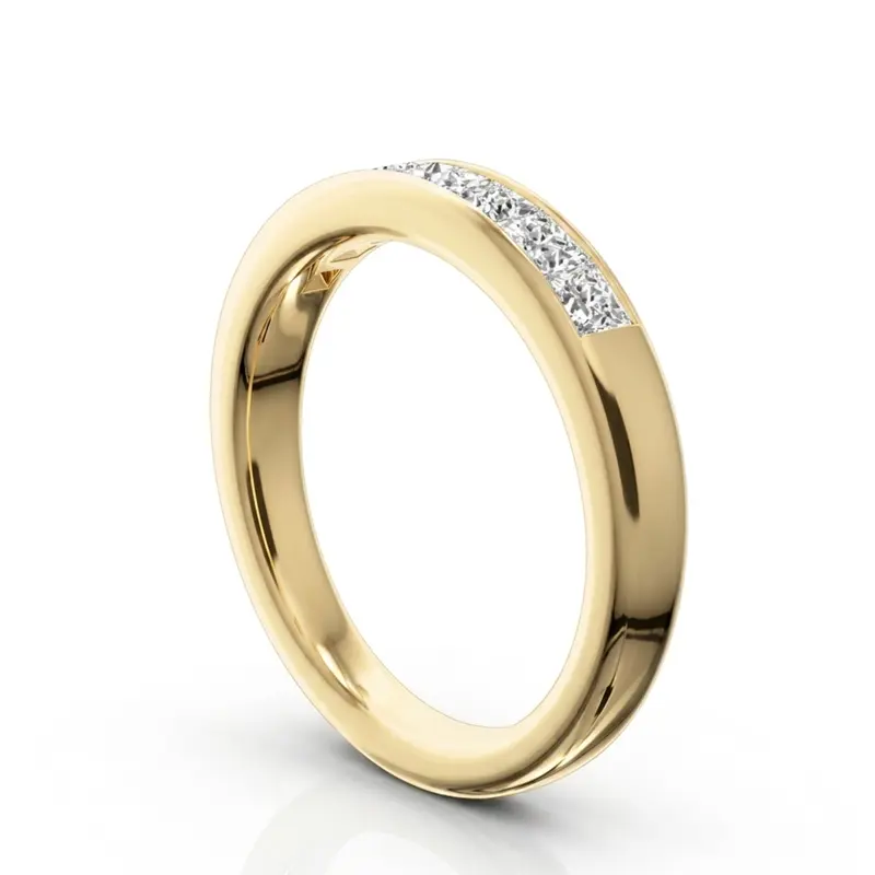 14K white gold 7 Stone Princess Cut Channel Diamond Anniversary Band (3/4 ct. tw.) - alternate view 3