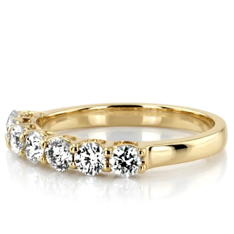 14K white gold Classic 7 Round Brilliant Diamond Woman Anniversary Band (3/4 ct. tw.) - alternate view 5