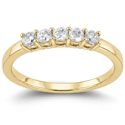 5 Stone Classic Basket shared Prong Diamond Anniversary Ring (0.25 ct. tw.) alternate view