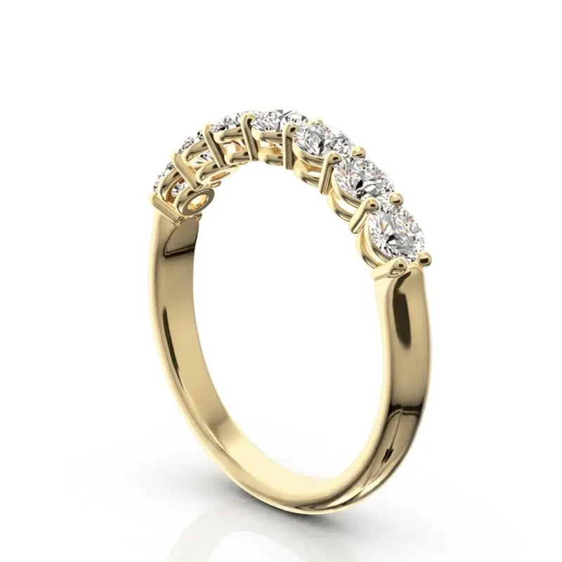 14K white gold Classic 7 Round Brilliant Diamond Woman Anniversary Band (3/4 ct. tw.) - alternate view 6