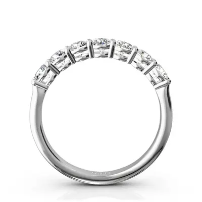 14K white gold Classic 7 Round Brilliant Diamond Woman Anniversary Band (3/4 ct. tw.) - alternate view 8 thumbnail