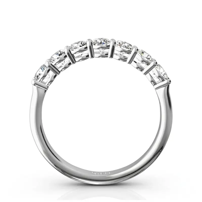 14K white gold Classic 7 Round Brilliant Diamond Woman Anniversary Band (3/4 ct. tw.) - alternate view 8