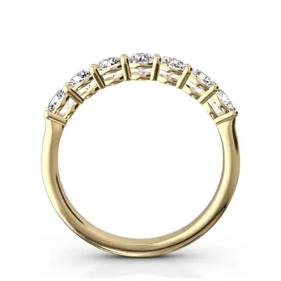 14K white gold Classic 7 Round Brilliant Diamond Woman Anniversary Band (3/4 ct. tw.) - alternate view 7 thumbnail