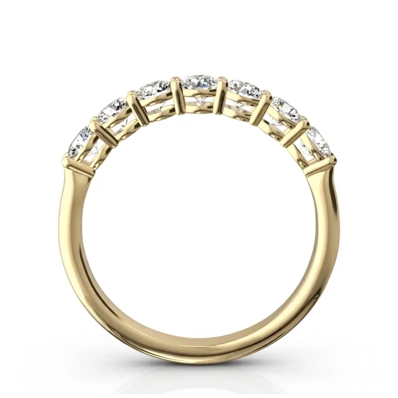 14K white gold Classic 7 Round Brilliant Diamond Woman Anniversary Band (3/4 ct. tw.) - alternate view 7