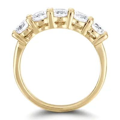 14K white gold 5 Stone Classic Basket shared Prong Diamond Anniversary Ring (0.25 ct. tw.) - alternate view 4 thumbnail