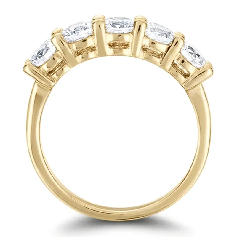 14K white gold 5 Stone Classic Basket shared Prong Diamond Anniversary Ring (0.25 ct. tw.) - alternate view 4