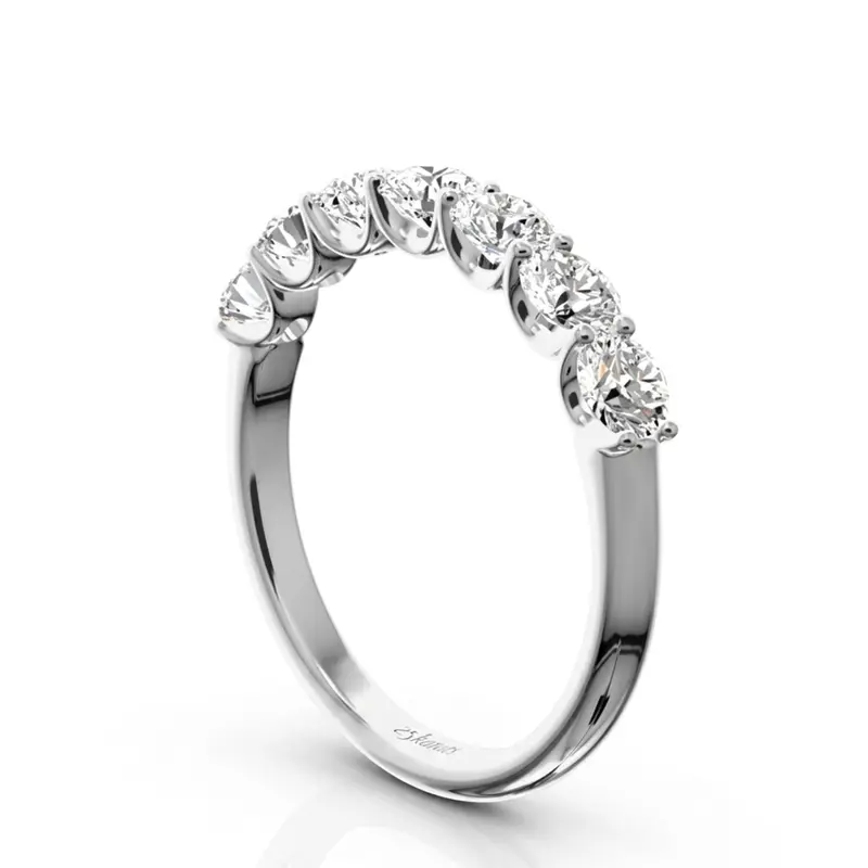 14K white gold New Classic 7-Stone U-Prong Woman Ring (3/4 ct. tw.) - alternate view 4
