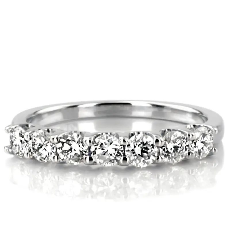 14K white gold New Classic 7-Stone U-Prong Woman Ring (3/4 ct. tw.) - alternate view 2