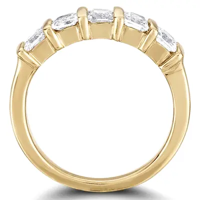 14K white gold 5 Stone Contemporary Bar Set Princess Cut Women Diamond Ring (1/4 ct. tw.) - alternate view 6 thumbnail