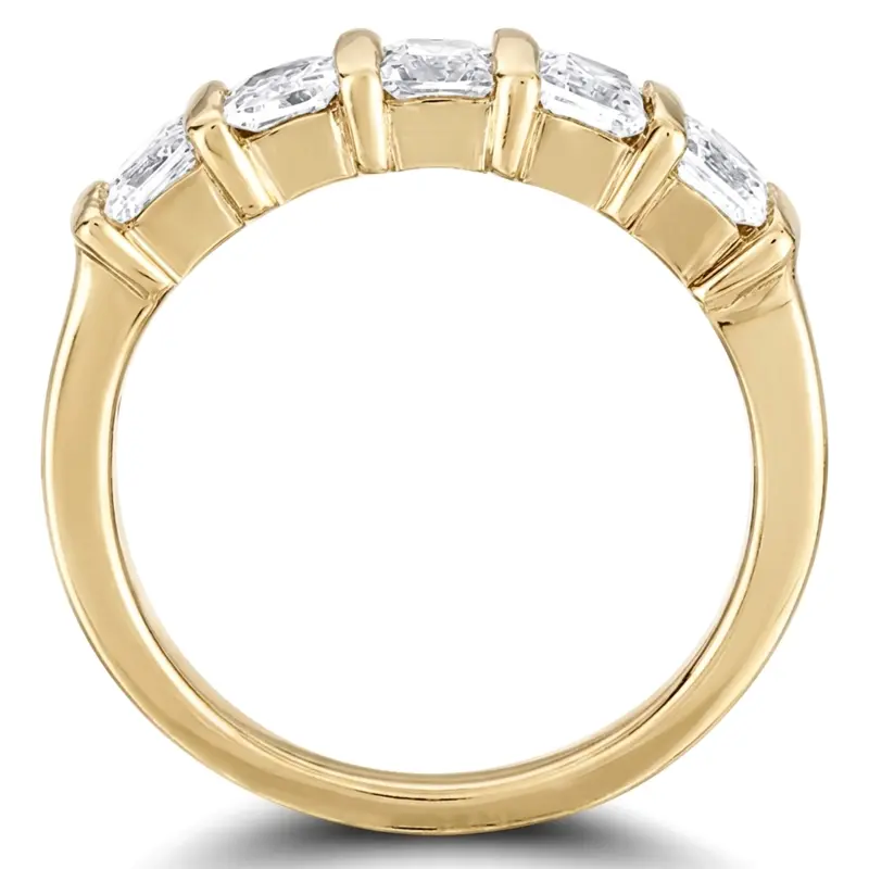 14K white gold 5 Stone Contemporary Bar Set Princess Cut Women Diamond Ring (1/4 ct. tw.) - alternate view 6