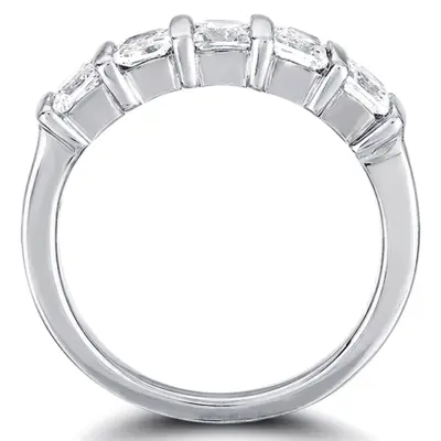 14K white gold 5 Stone Contemporary Bar Set Princess Cut Women Diamond Ring (1/4 ct. tw.) - alternate view 5 thumbnail