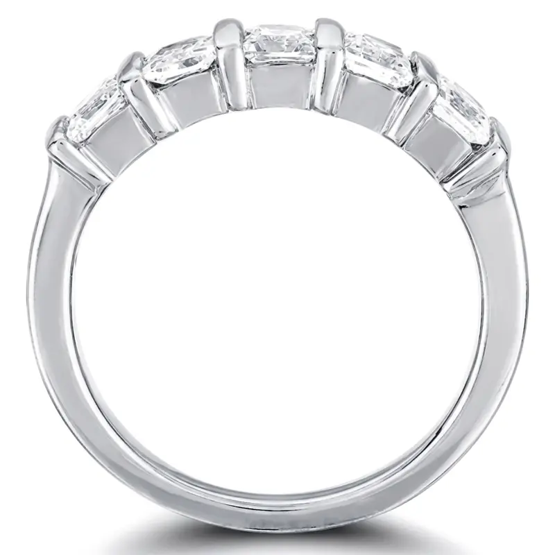 14K white gold 5 Stone Contemporary Bar Set Princess Cut Women Diamond Ring (1/4 ct. tw.) - alternate view 5