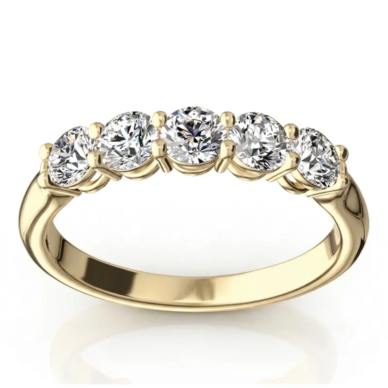 14K white gold Shared Prong Classic Five Stone Anniversary Ring (3/4 ct. tw) - main view