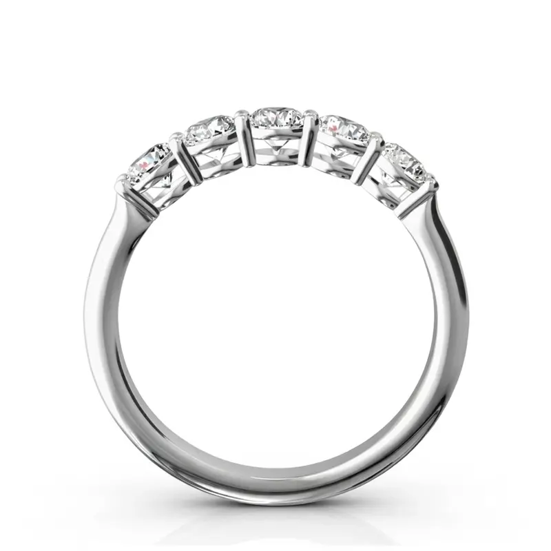 14K white gold Shared Prong Classic Five Stone Anniversary Ring (3/4 ct. tw) - alternate view 6