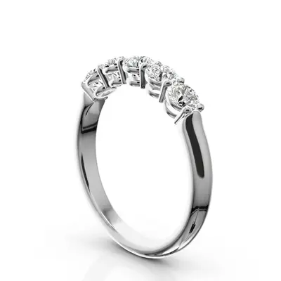 14K white gold Shared Prong Classic Five Stone Anniversary Ring (3/4 ct. tw) - alternate view 4 thumbnail