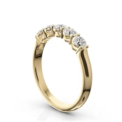 14K white gold Shared Prong Classic Five Stone Anniversary Ring (3/4 ct. tw) - alternate view 3 thumbnail