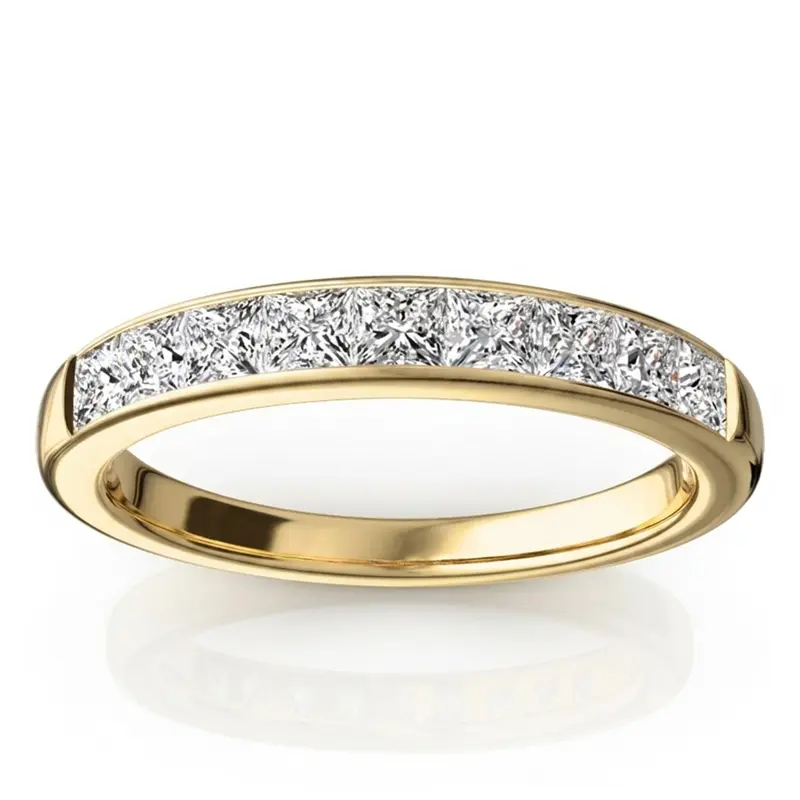 14K white gold Elegant 9 Stone Princess Cut Diamond Anniversary Band (3/4 ct. tw.) - alternate view 3