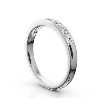 14K white gold Elegant 9 Stone Princess Cut Diamond Anniversary Band (3/4 ct. tw.) - alternate view 4 thumbnail