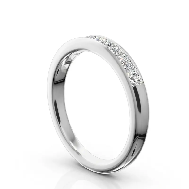 14K white gold Elegant 9 Stone Princess Cut Diamond Anniversary Band (3/4 ct. tw.) - alternate view 4