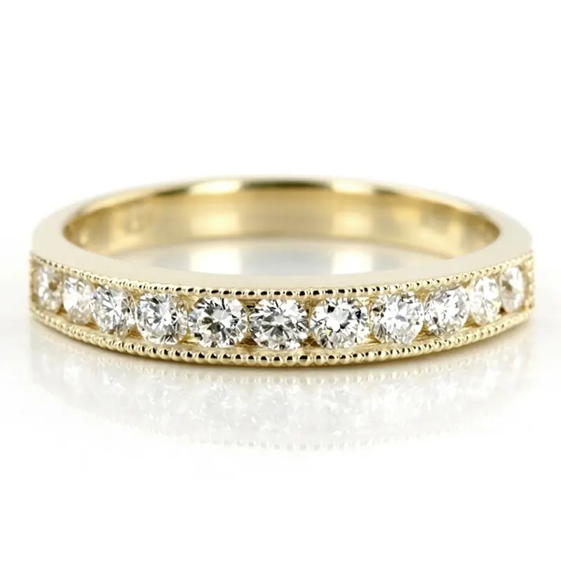 14K white gold Crafted Milgrain Channel Diamond Wedding Band (1 ct. tw.) - alternate view 2