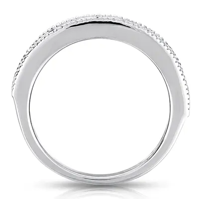 14K white gold Crafted Milgrain Channel Diamond Wedding Band (1 ct. tw.) - alternate view 4 thumbnail