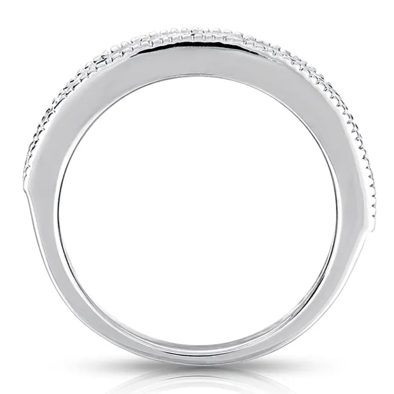 14K white gold Crafted Milgrain Channel Diamond Wedding Band (1 ct. tw.) - alternate view 4