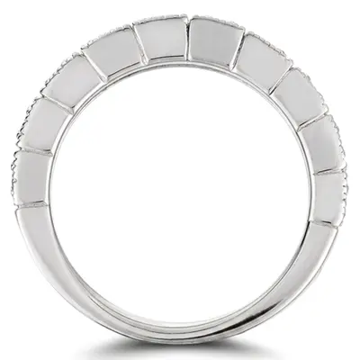 14K white gold Antique Five Stone Milgrain Diamond Wedding Band (3/4 ct. tw.) - alternate view 4 thumbnail