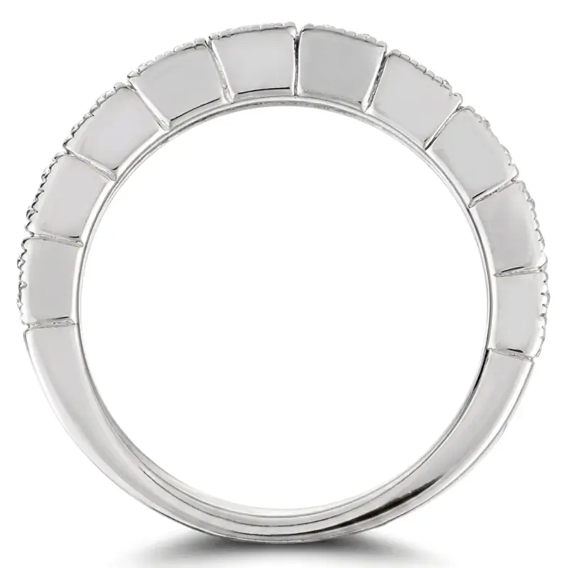 14K white gold Antique Five Stone Milgrain Diamond Wedding Band (3/4 ct. tw.) - alternate view 4