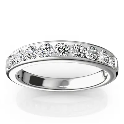 Brilliant Round 9 Stone Channel Set Diamond Anniversary Ring (3/4 ct. tw.)
